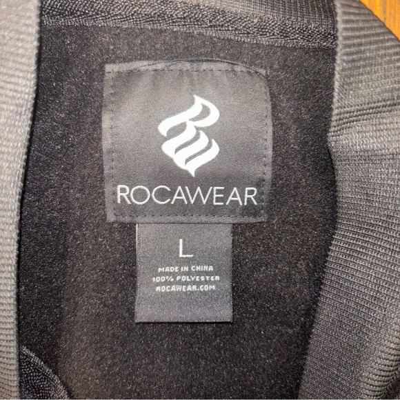 Rocawear Mens Black Track Jacket Camo Logo Full Zip Bomber Streetwear Large - Picture 12 of 13
